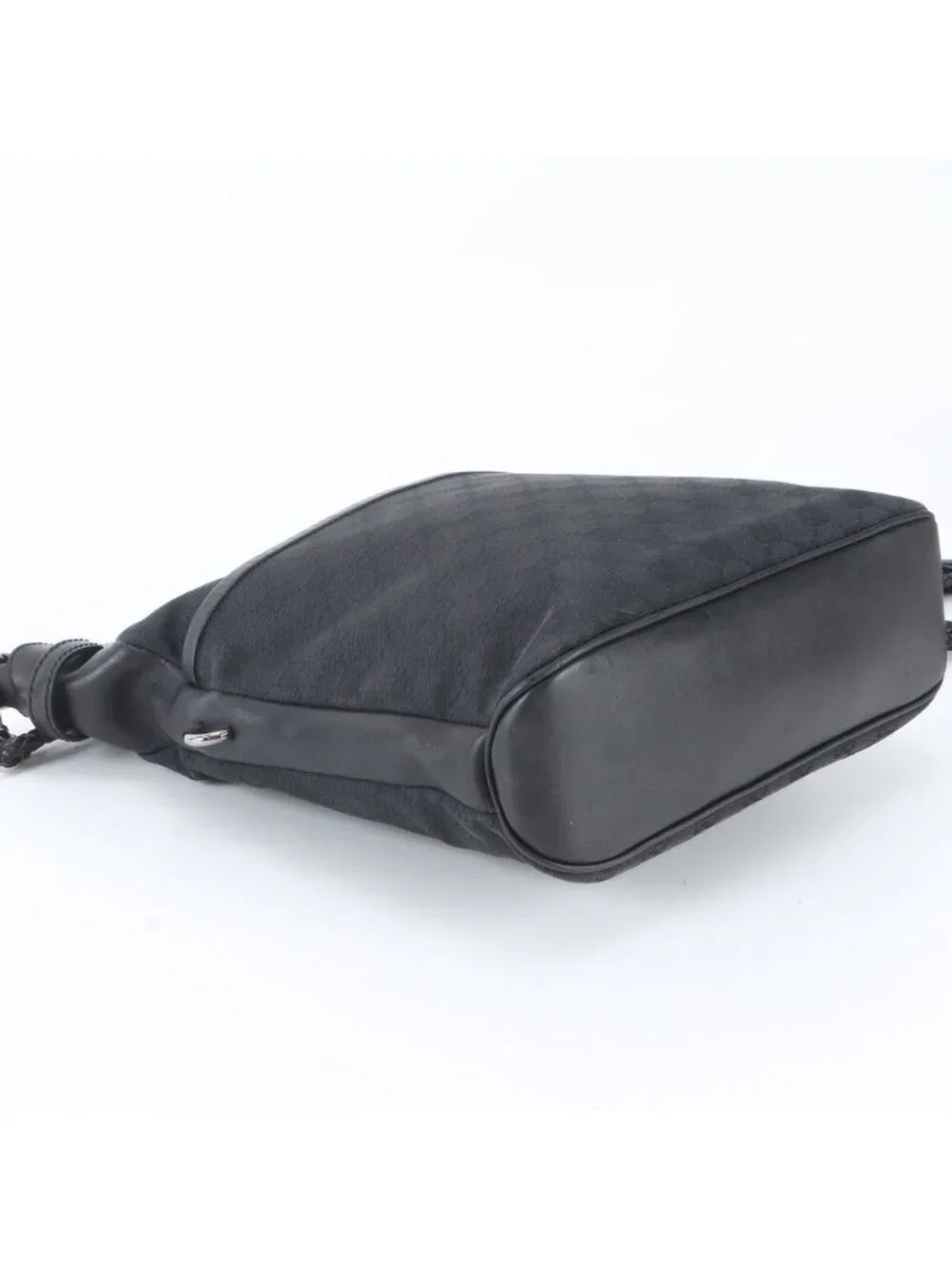 Gucci GG Canvas Leather Shoulder Bag Crossbody Messenger Black